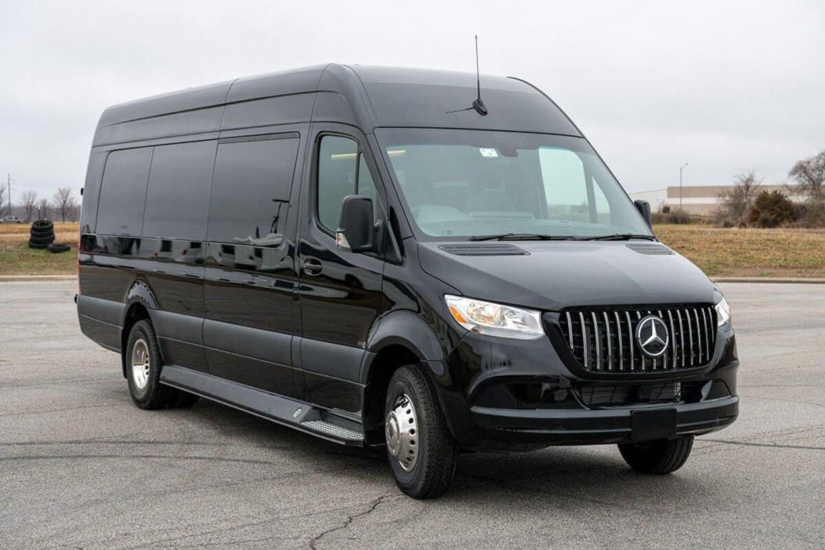 Mercedes-Benz passenger van for airport to CBD transfers.